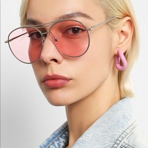 GENTLE MONSTER Jumping Jack Pink Silver Oversized Round Sunglasses Unisex